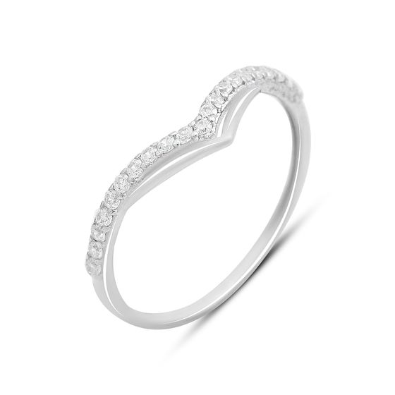 Silver ring with cubic zirconia
