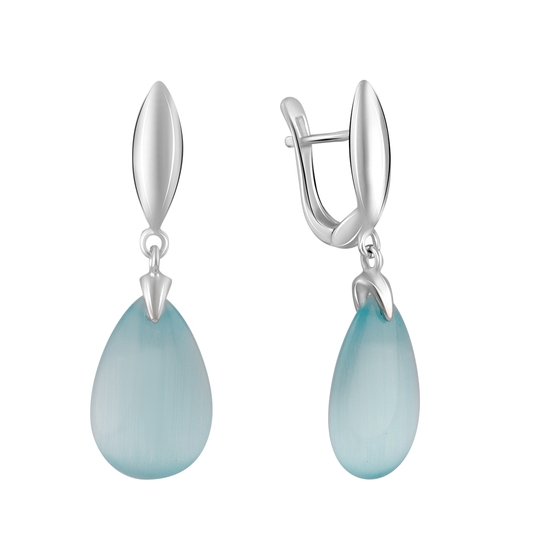 Silver cat eye earrings 22ct