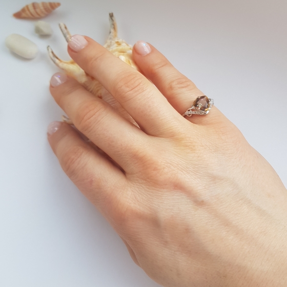 Срібна каблучка з містик топазом 2.3ct