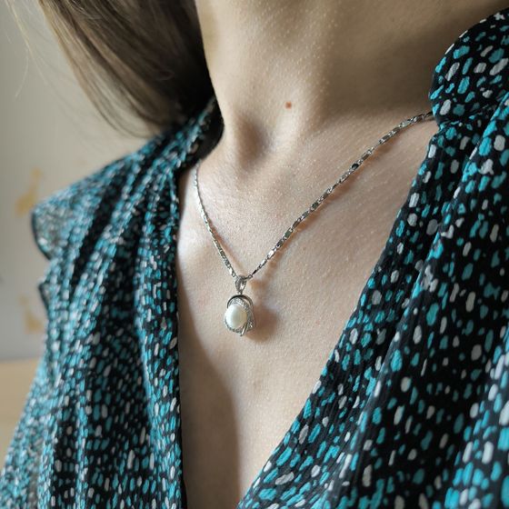 Silver Pendant with Pearls