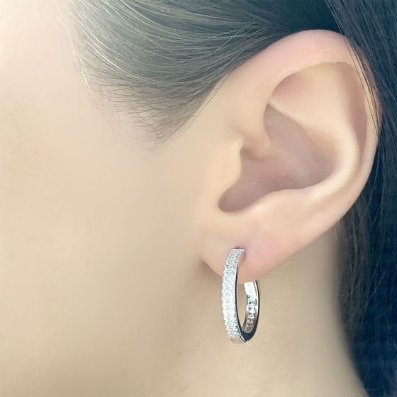 Silver Earrings with Fianites