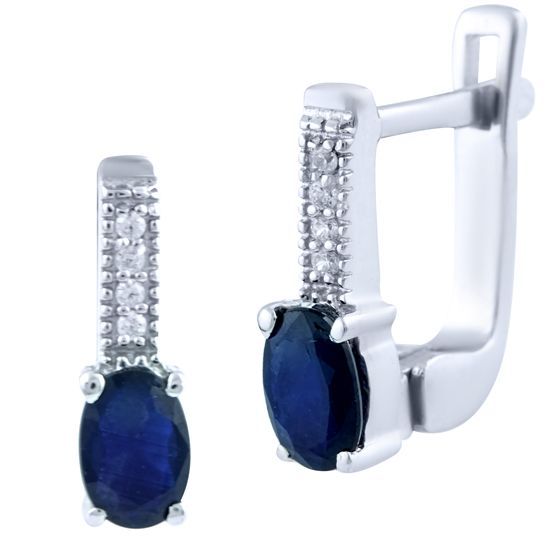 Срібні сережки з сапфіром 1.188ct
