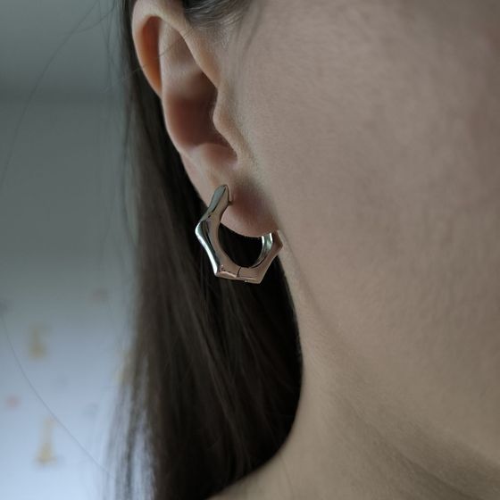 Silver earrings without stones