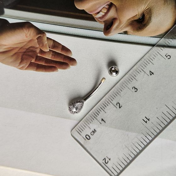 Silver piercing with phianites