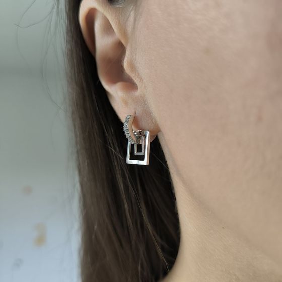 Silver Earrings with Fianites
