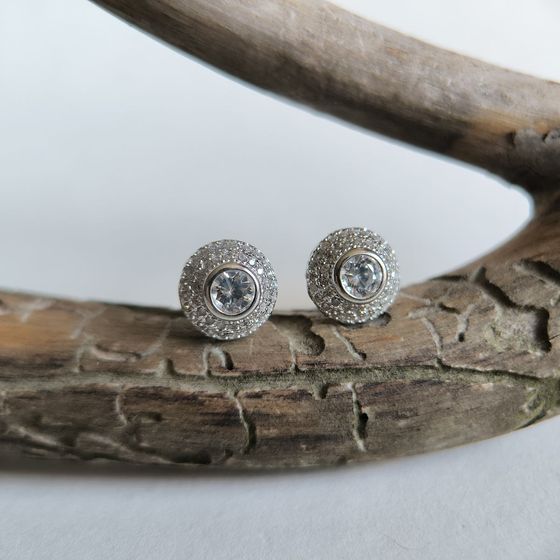 Silver Earrings with Fianites