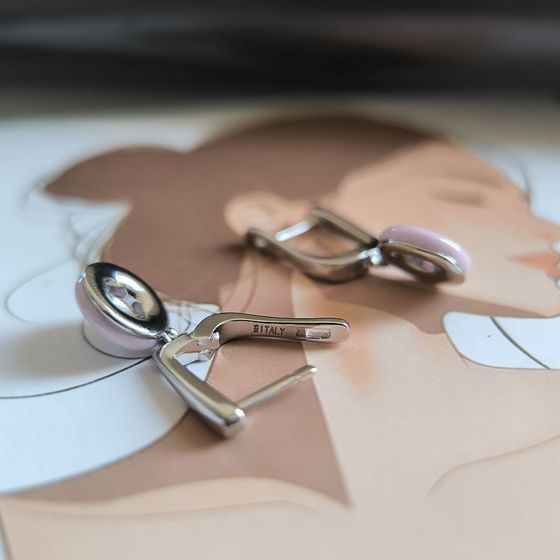 Silver earrings with ceramics