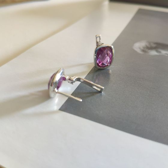 Серебряные серьги с александритом 7.567ct