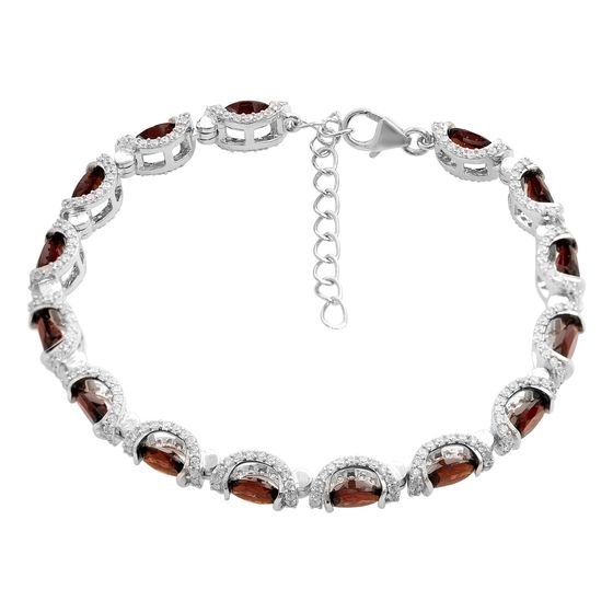 Silver bracelet with garnet 12.077ct