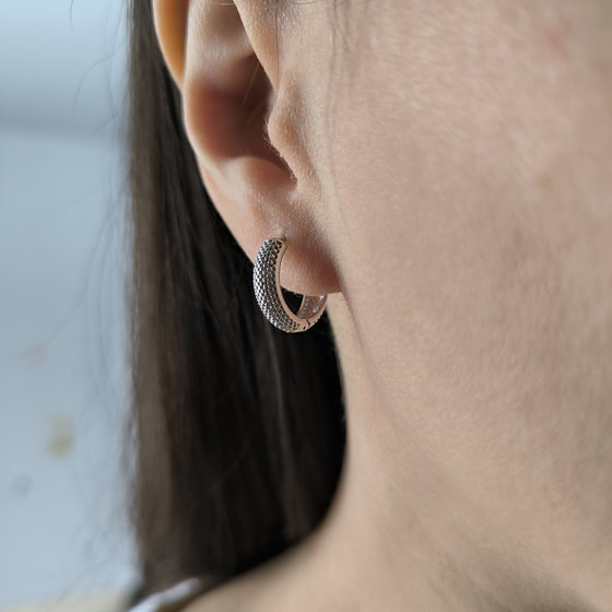 Silver earrings without stones