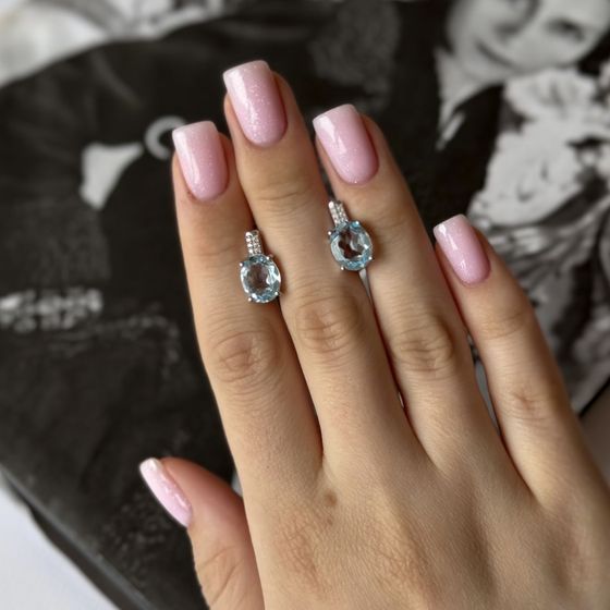 Серебряные серьги с топазом 5.902ct