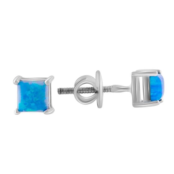 Silver Earrings with Opal