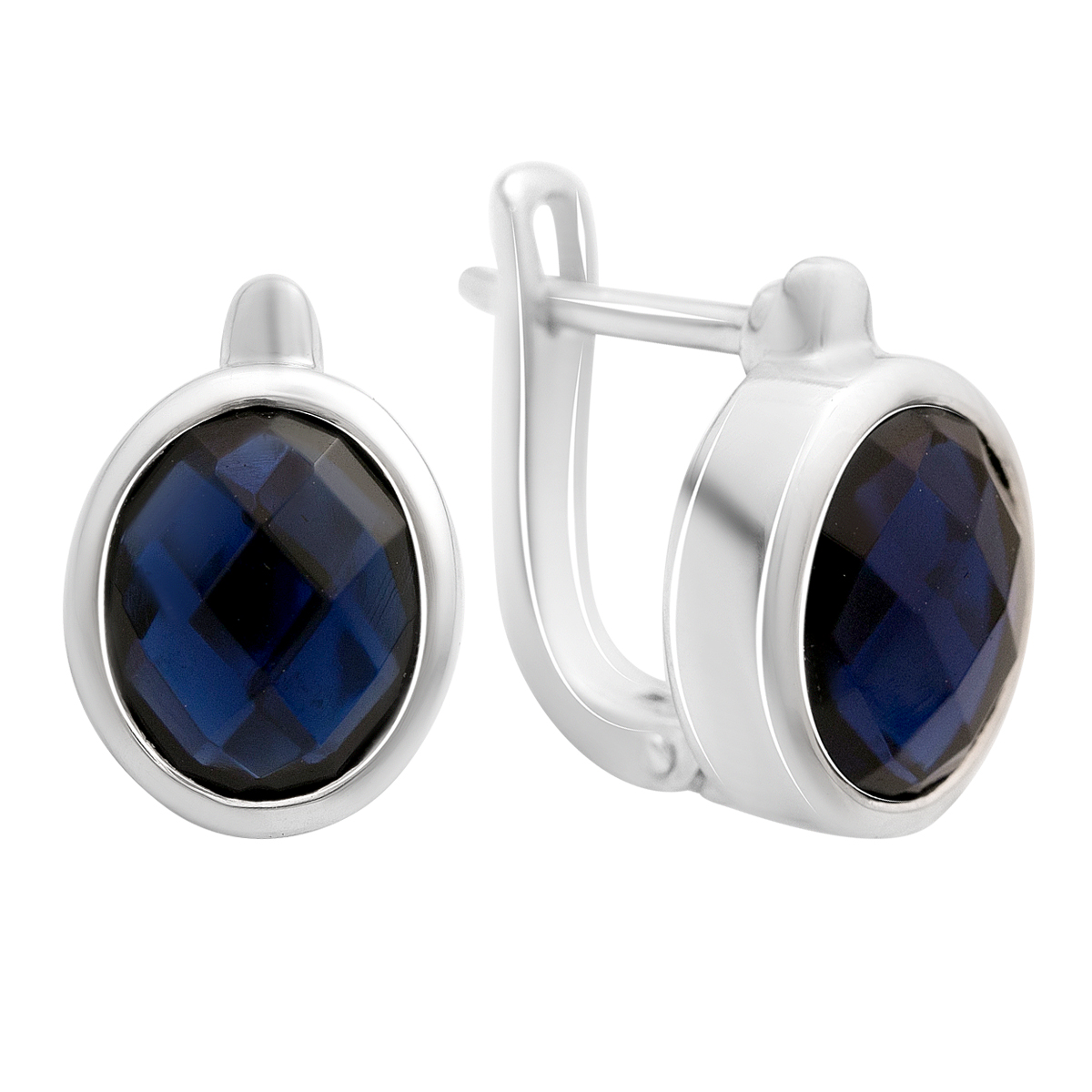 Silver earrings with sapphire nano 4.52ct