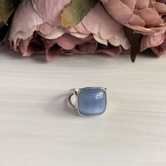 Срібна каблучка з котячим оком 10.24ct