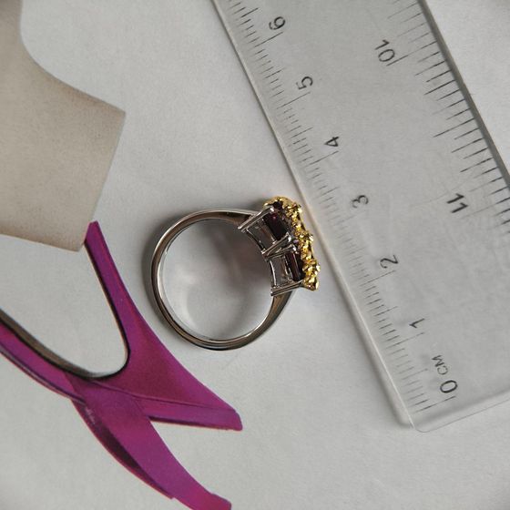 Silver ring with garnet 4.135ct