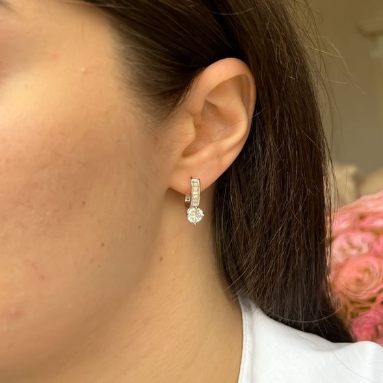 Silver Earrings with Fianites