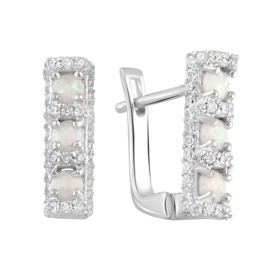 Срібні сережки з опалом 0.272ct