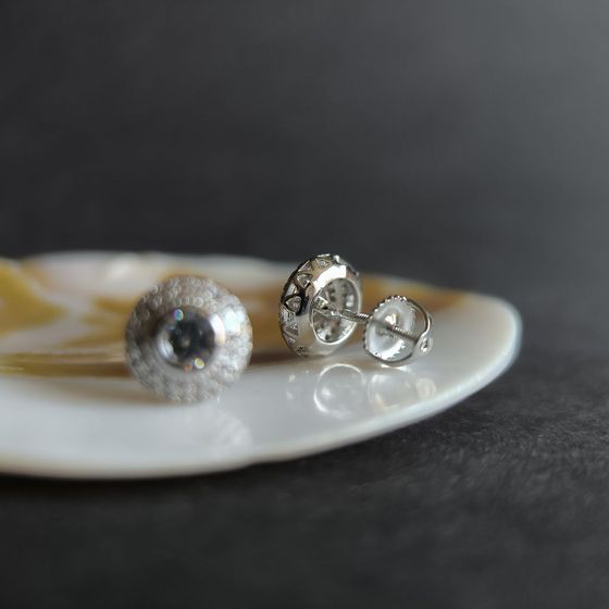 Silver Earrings with Fianites