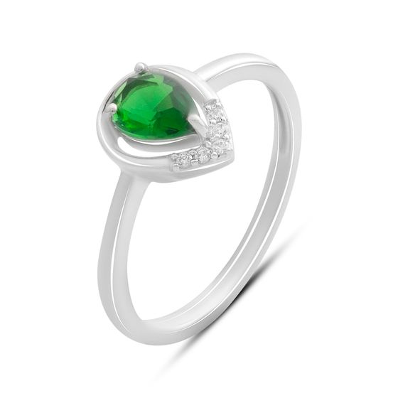 Срібна каблучка зі смарагдом nano 0.605ct