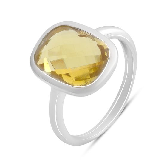 Silver ring with citrine nano