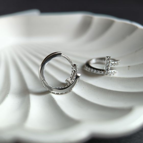 Silver Earrings with Fianites
