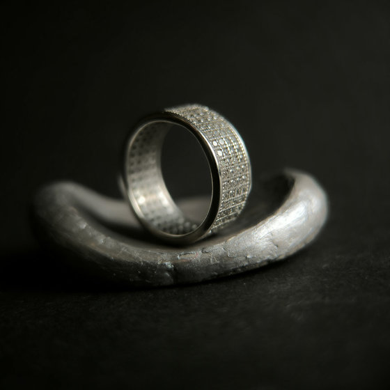 Silver ring with cubic zirconia