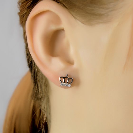 Silver Earrings with Fianites