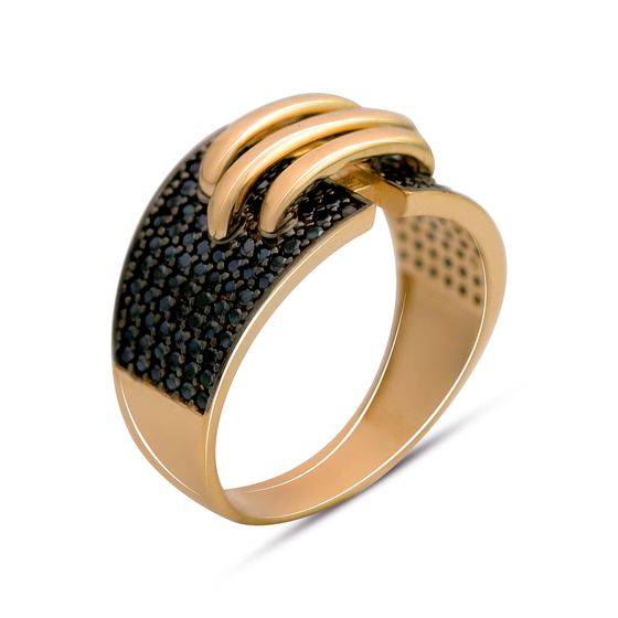 Золота каблучка з фіанітами 1.36ct