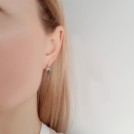 Silver earrings with mystic topaz