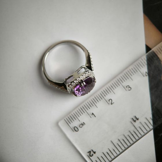 Silver ring with alexandrite 6.948ct