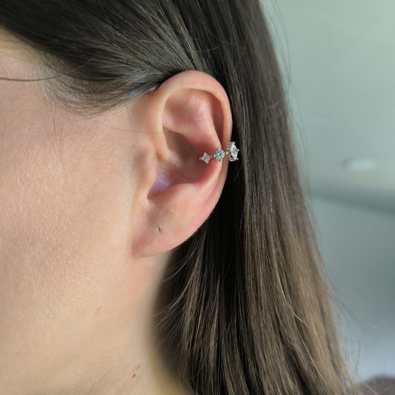 Silver earrings with cubic zirconia