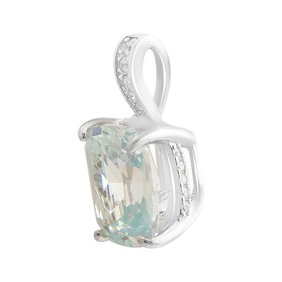 Silver pendant with a topaz and cubic zirconia