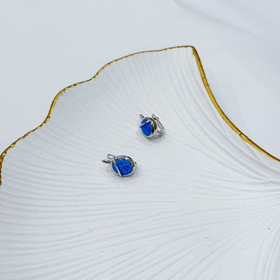 Срібні сережки з опалом 2.06ct
