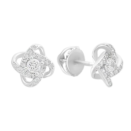 Silver Earrings with Fianites