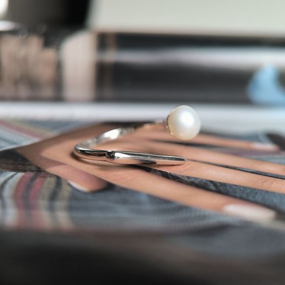 Silver Ring with Pearls
