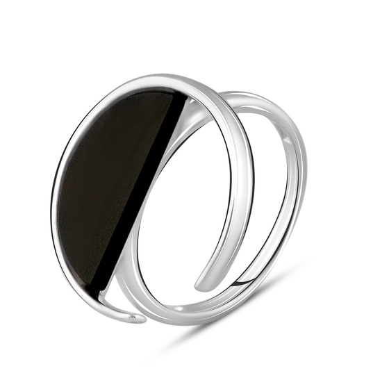 Silver ring with onyx