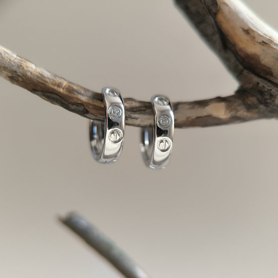 Silver earrings with cubic zirconia