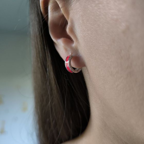 Silver earrings with phianites, semallu
