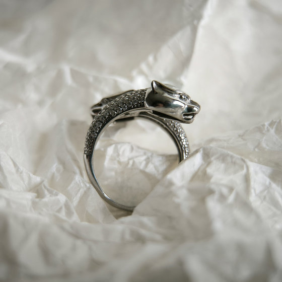 Silver ring with cubic zirconia