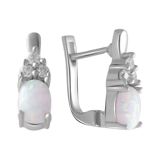 Silver earrings with a 0.972-carat opal