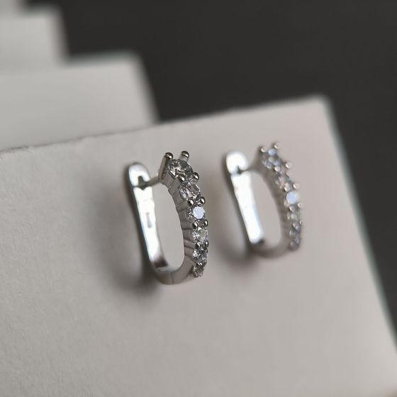 Silver Earrings with Fianites