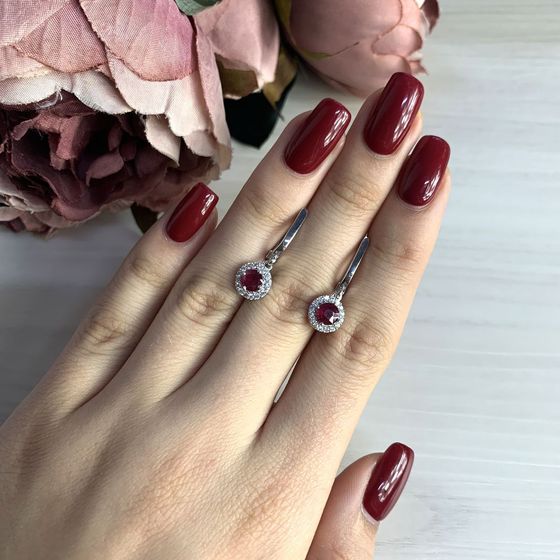 Silver earrings with ruby 2.146ct