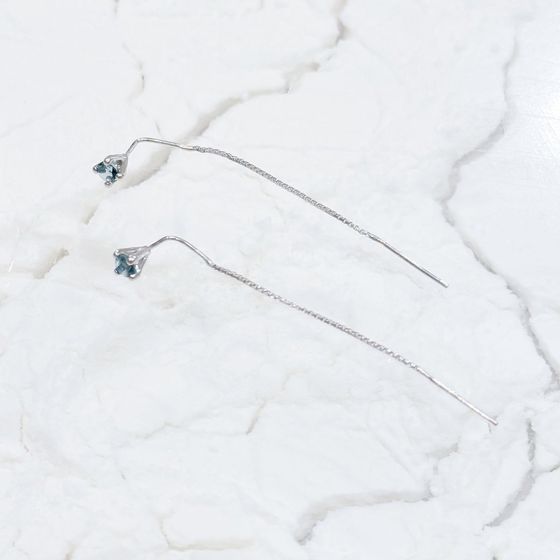 Серебряные серьги с топазом Лондон Блю 0.38ct
