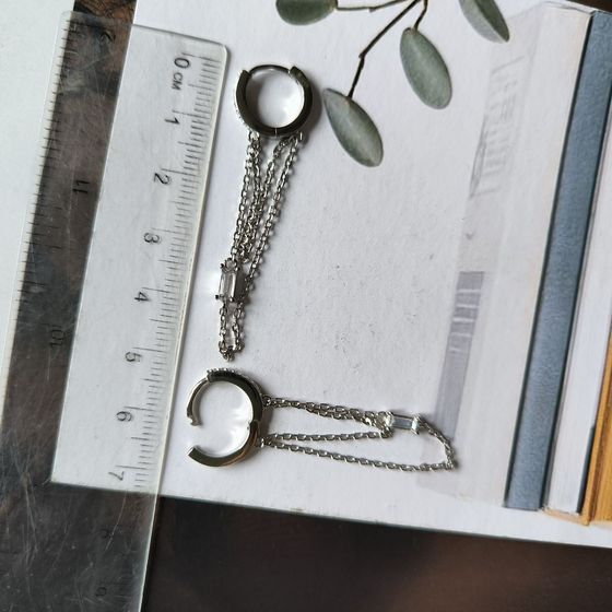 Silver Earrings with Fianites
