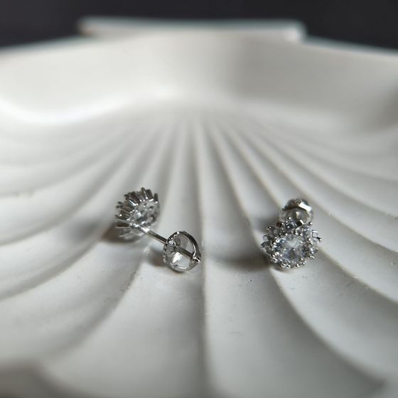Silver Earrings with Fianites