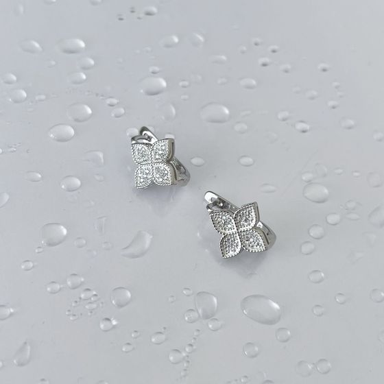 Silver Earrings with Fianites