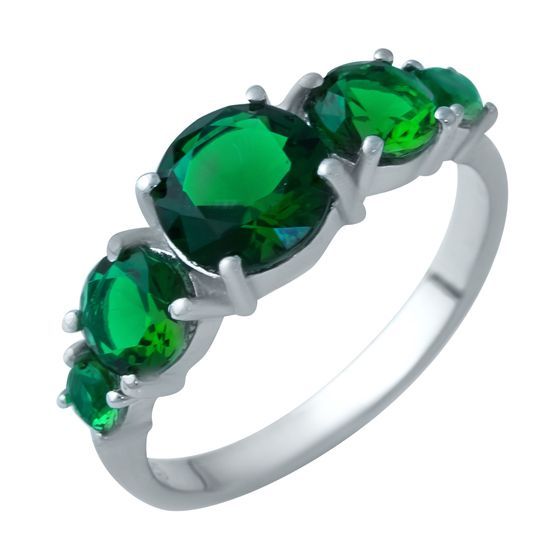 Срібна каблучка зі смарагдом nano 1.9ct