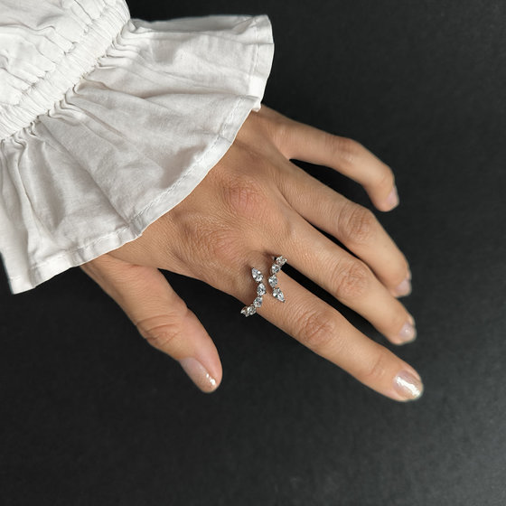 Silver ring with cubic zirconia