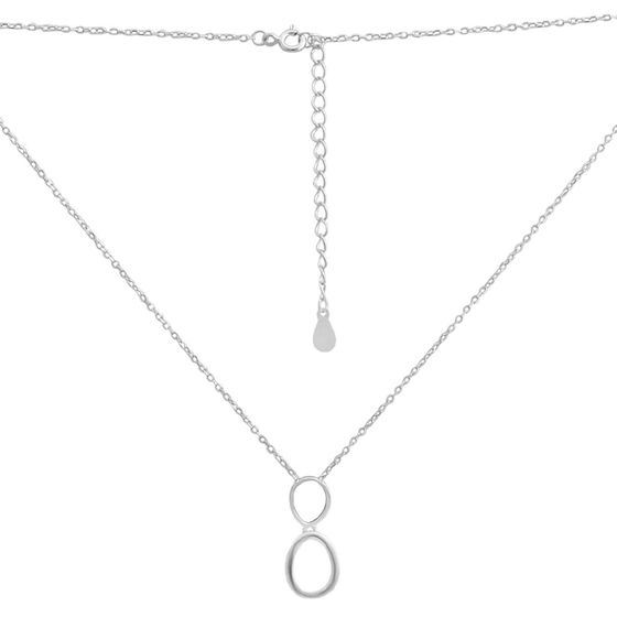 Silver necklace with mother-of-pearl