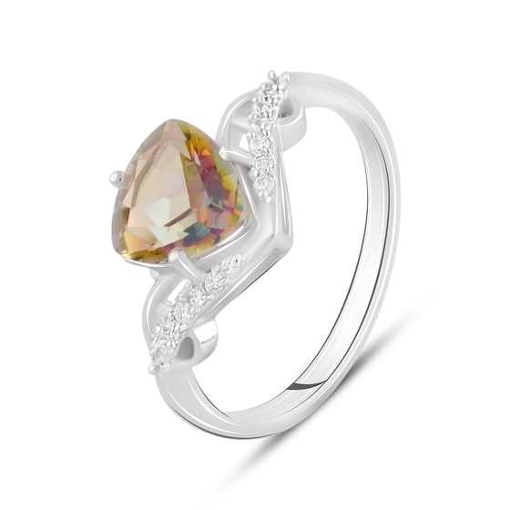 Срібна каблучка з містик топазом 2.3ct